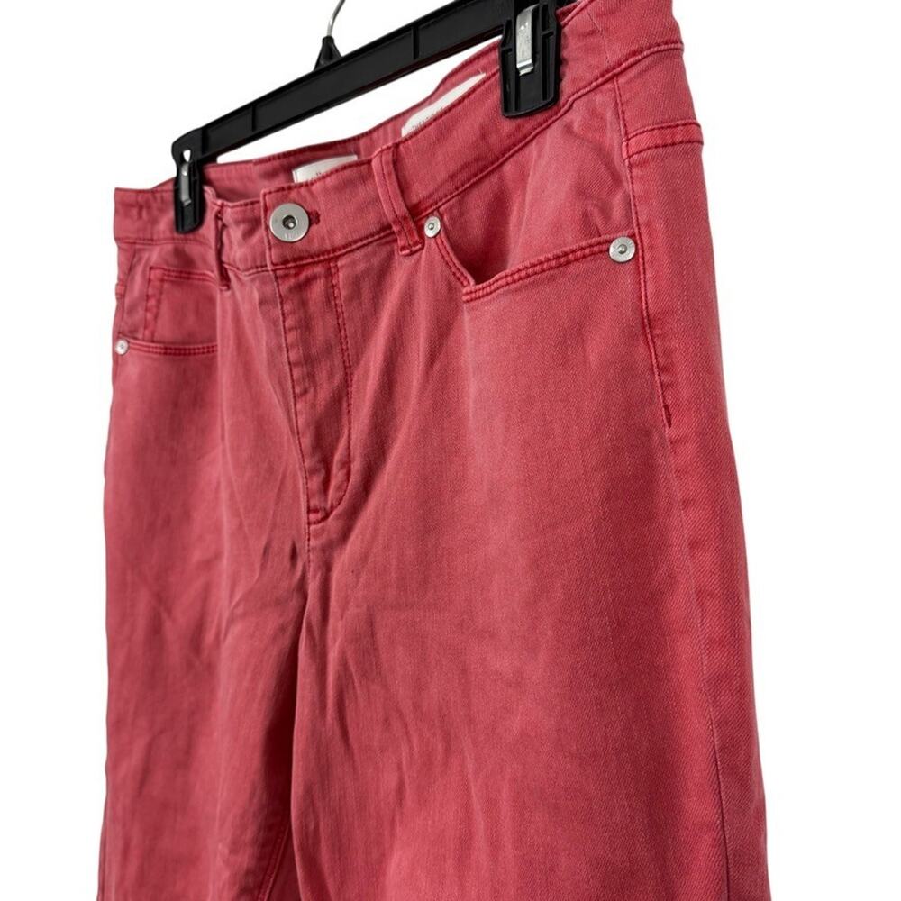 J Jill Authentic Fit Cropped Denim Red Wash Jeans Stretch Cuffed Womens sz 12 - Picture 10 of 16